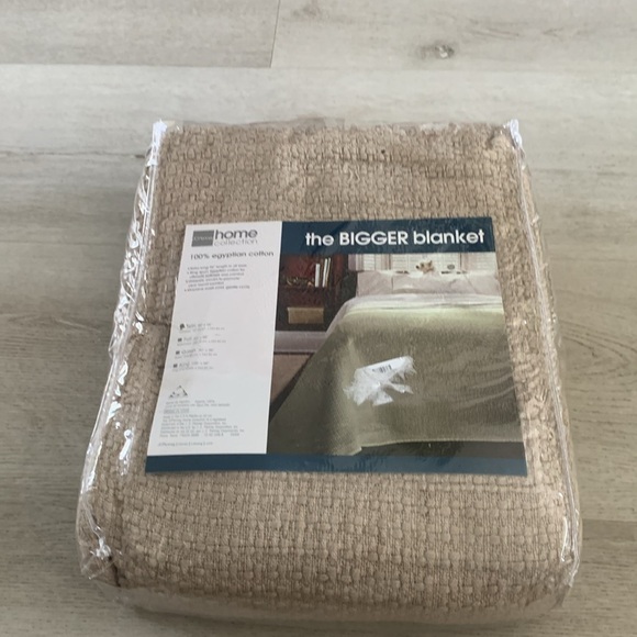 JCPenney Tan Waffle Blanket 100% Egyptian cotton twin the bigger blanket‎ knit - Picture 1 of 4